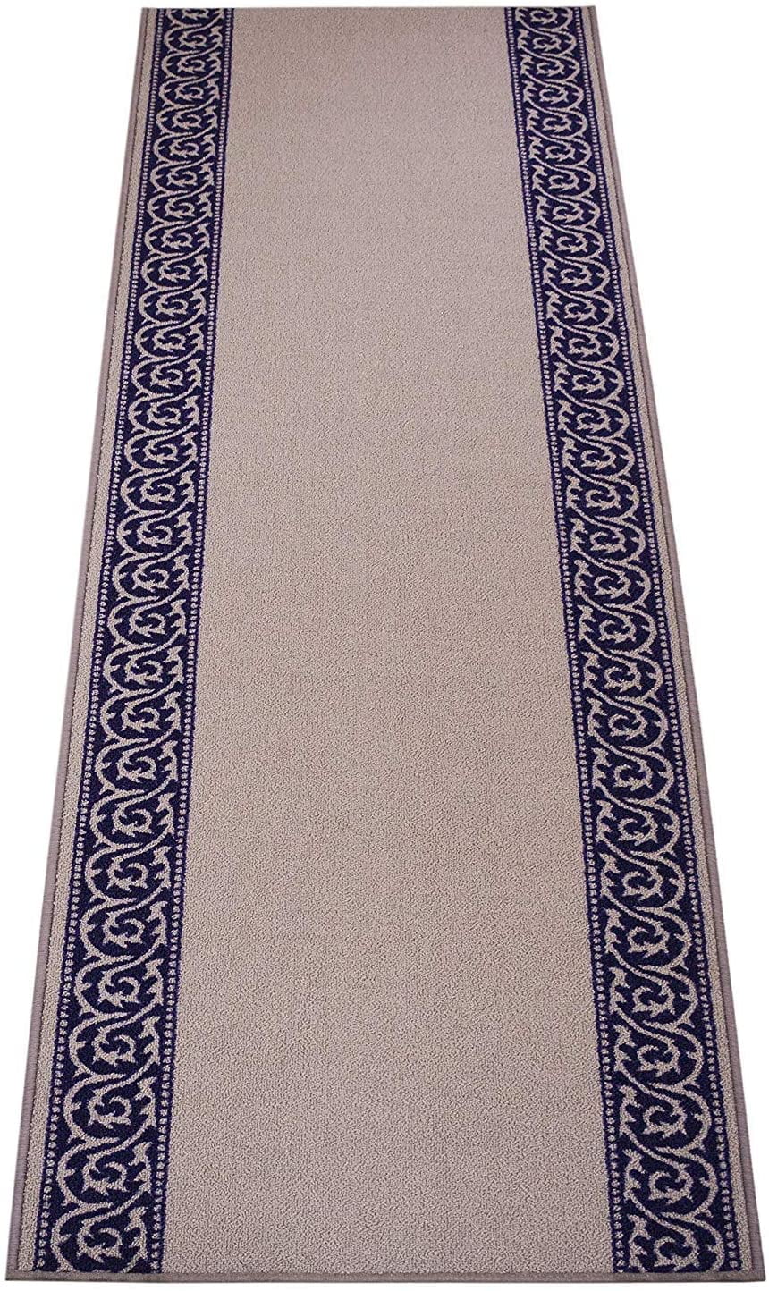 Custom Size Runner Rug Skid Resistant Backing Pick Your Own Size Rug Runner Floral Scroll