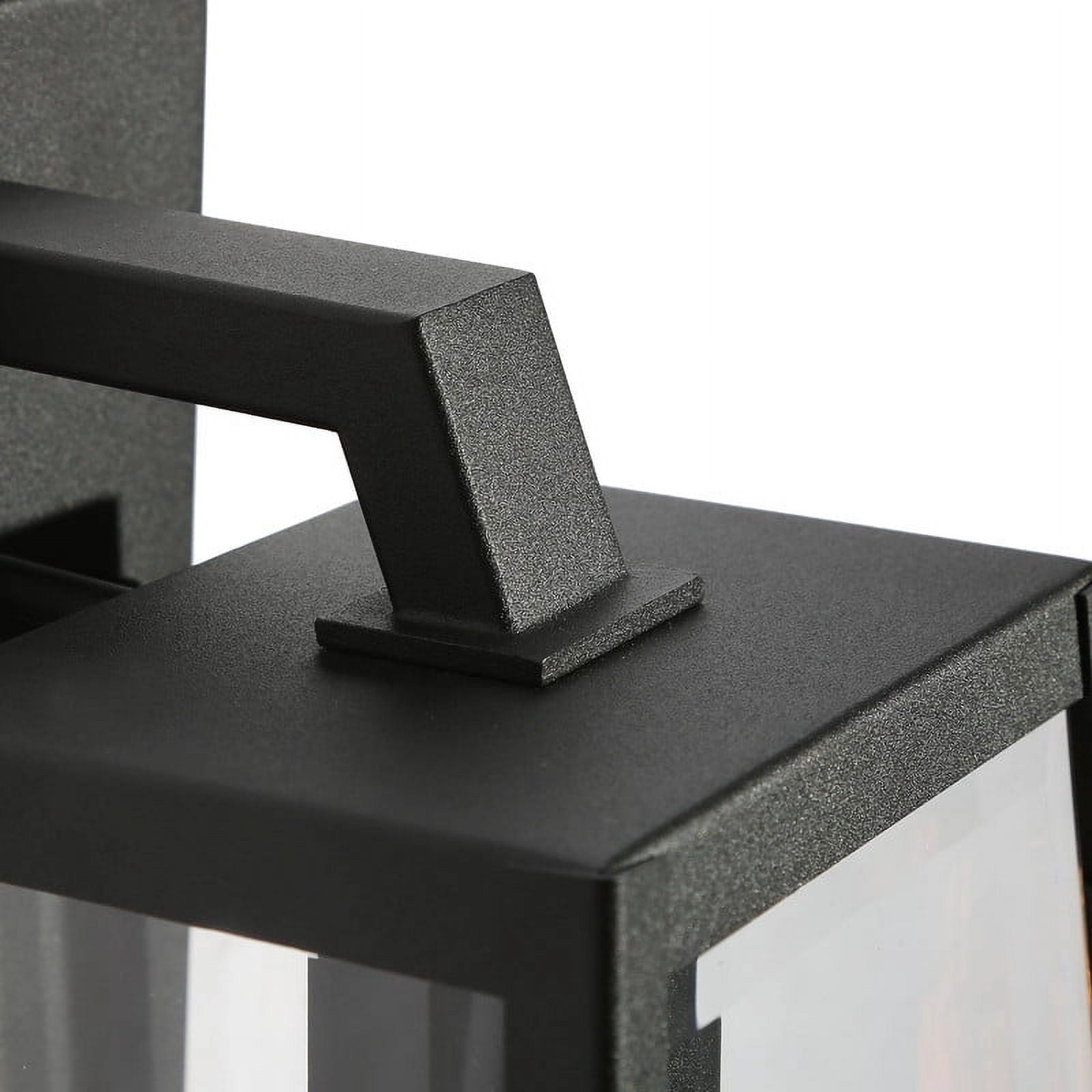 LNC Black Outdoor Trapezoid Wall Sconce with Clear Glass, Wet-Rated Porch & Garage Light