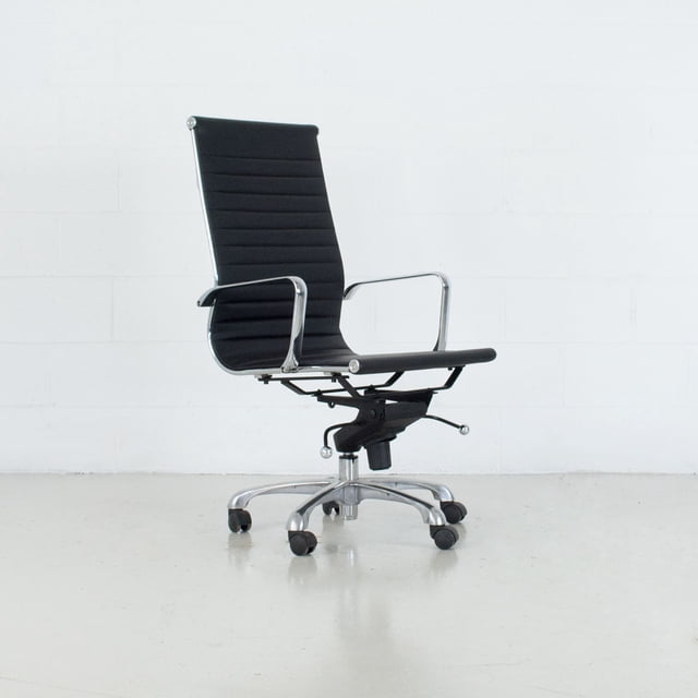 Modern Living Chaise de Bureau Pivotante Réglable en Aluminium de Qualité Contractuelle, Noire