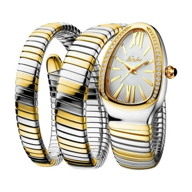 Reloj de pulsera de tres círculos con diseño de serpiente y espíritu de serpiente personalizado a la moda