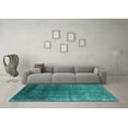 thumbnail image 3 of Ahgly Company Machine Washable Indoor Rectangle Oriental Turquoise Blue Industrial Area Rugs, 5' x 7', 3 of 4