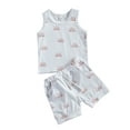 thumbnail image 6 of Kiapeise Summer Baby 2 Pcs Outfit Set Sun Print Tank Top+Shorts Set for Kids, 6 of 6