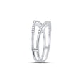 thumbnail image 3 of FB Jewels 14kt White Gold Womens Round Diamond Ring Guard Wrap Enhancer Wedding Band 1/4 Cttw Size 7, 3 of 4