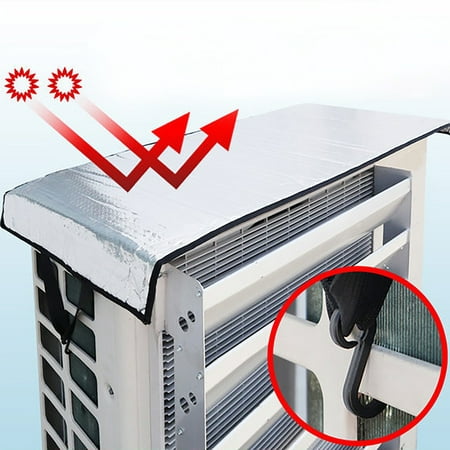 

Honrane Double-layer Air Conditioner Guard Waterproof Rainproof Aluminum Film AC Protector Shield Household Supplies
