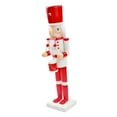 thumbnail image 2 of Cascanueces de Navidad Soldados de Navidad Figuras Artesanales Cascanueces de Madera de 25 cm sombrero rojo, 2 of 9