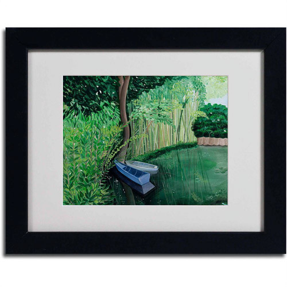 Trademark Fine Art "Two Boats" Canvas Art by Anonymous, Black Frame