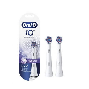 For Oral B iO Ultimate White Replacement Brush Heads, 2 Count, White