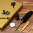 thumbnail image 2 of 1 Set Retro Quill Pen Set with Lacquer Stick Handcrafted Vintage Glitter Design Feather Pen Kit for Students, 2 of 7