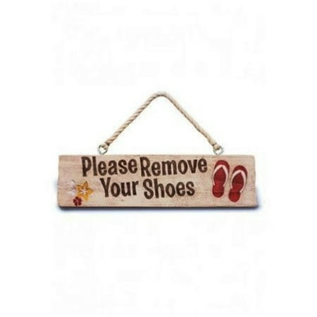 Hawaiian Style Wood Sign Please Remove Your Shoes (Best Way To Remove Plaque)