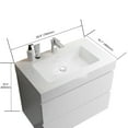 thumbnail image 5 of 30" Bathroom Vanity with Wall-Mounted Design and Large Storage, Modern Minimalist Floating Vanity with 1-Piece Sink Basin, for Bathrooms, White, 5 of 9