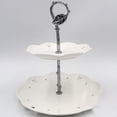 thumbnail image 2 of 2/3 Tier Cake Plate Stand Cupcake Fittings Silver Golden Wedding Party No Plate Silver 2 Layers YIWEI, 2 of 8