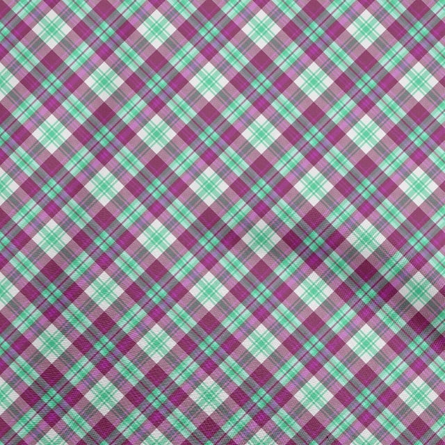 oneOone Rayon Dark Magenta Fabric Check Sewing Craft Projects Fabric Prints By Yard 56 Inch Wide