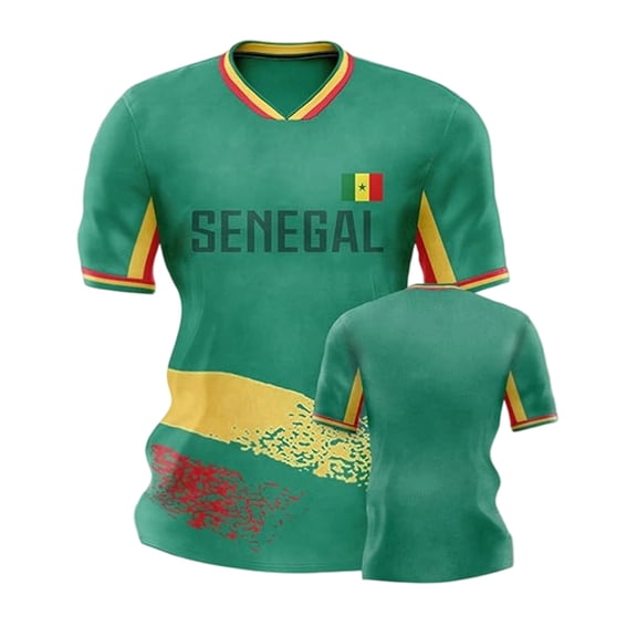 SJLDQY Mens Senegal Soccer Tshirts Short Sleeve International Football T-Shirts for Men Casual Crew Neck Senegal Flag Graphic Soft Athletic Tops