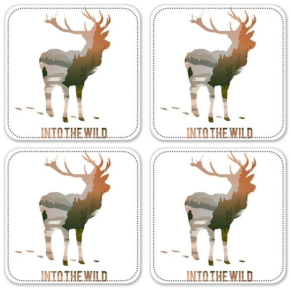 Vinyl Drink Coasters - Set of 4 - In to the Wild…Deer