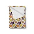 thumbnail image 2 of Cocoa Soft Flannel Fleece Throw Blanket, Beans in Different Colors Watercolor Style Pastel Shades Row Taste Fruits, Cozy Plush for Indoor and Outdoor Use, 50" x 70", Plum Yellow Orange, by Ambesonne, 2 of 6