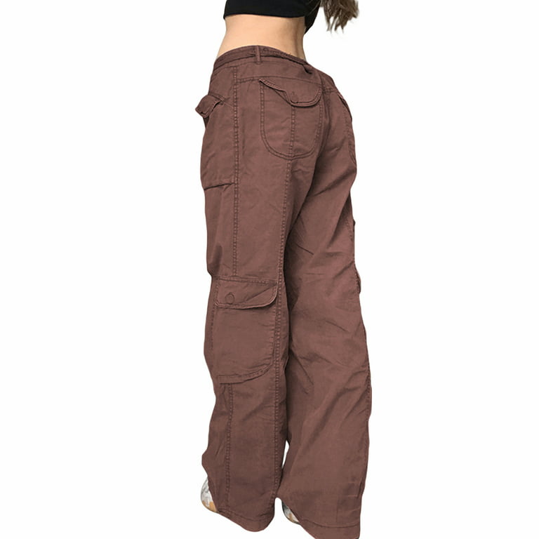 Grunge Streetwear Cargo Pants Woman Low Waist Baggy Mom Jeans Vintage 90s  Hippie Wide Leg Denim Trousers Korean Outfits