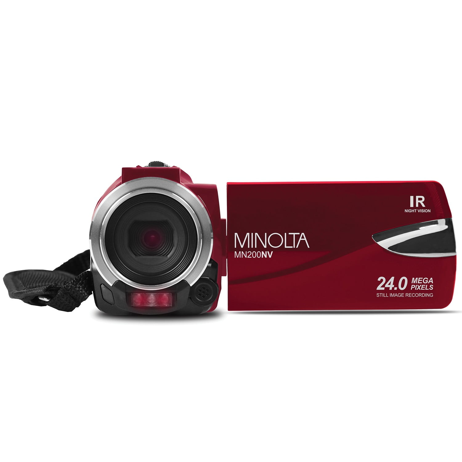 Konica Minolta MN200NV-R 1080p Full HD IR Night Vision Wi-Fi Camcorder (Red)