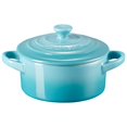 thumbnail image 2 of Le Creuset Stoneware Mini Round Cocotte, 8 oz., Caribbean, 2 of 4