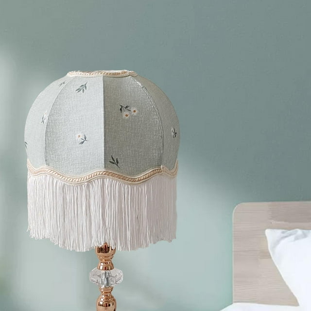 Accesorios de iluminación, cubierta para lámpara de mesa, sombra con borlas, tela fresca, pantalla de luz de escritorio elegante y creativa para decor Estilo B