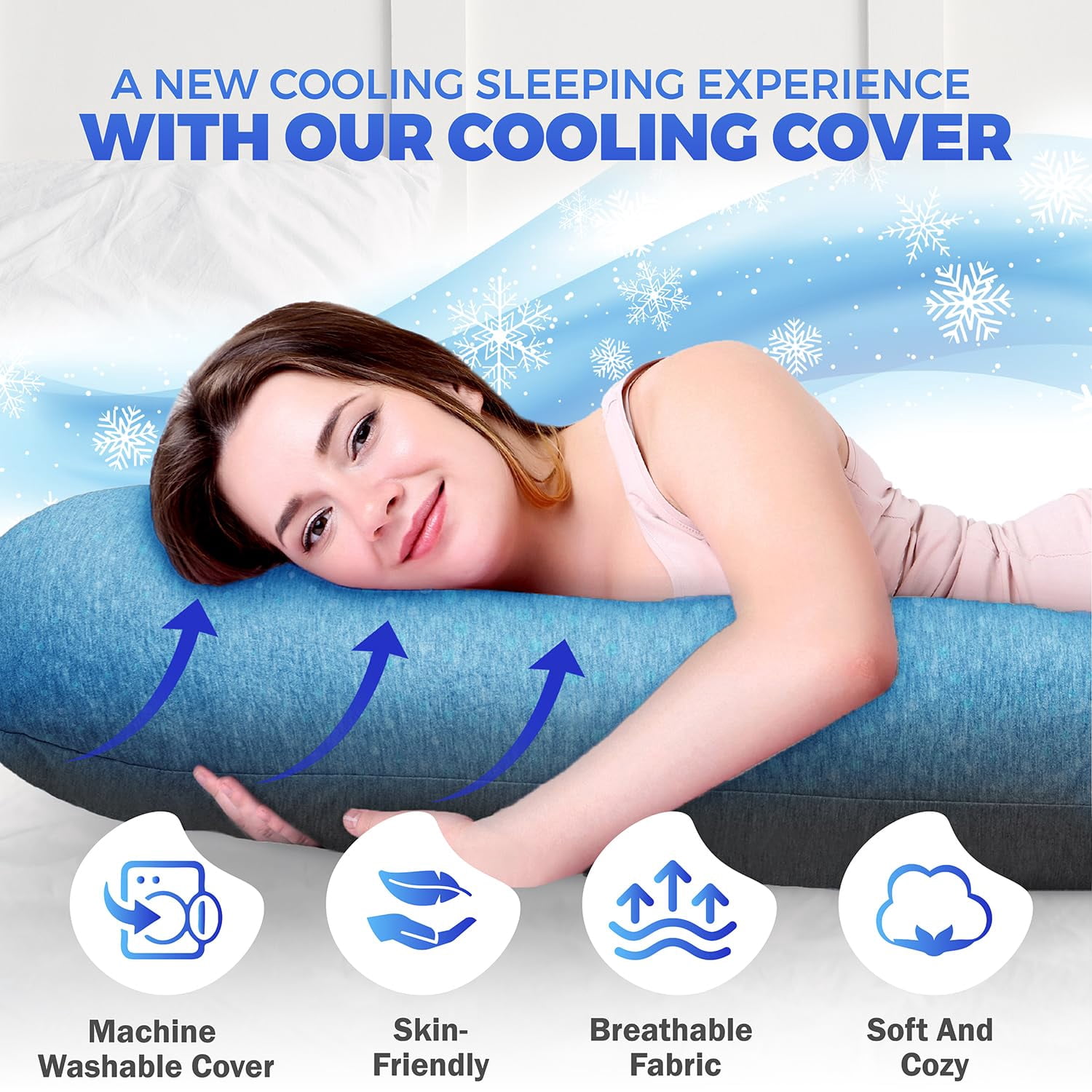 PILLANI Pregnancy Pillows for Sleeping - V C U Shaped Full Body Pillow with Removable Cover, 57inch Cooling Maternity Pillow for Pregnant Women, Support for Back Belly Legs Hip - Pregnancy Must Haves