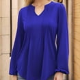 thumbnail image 6 of Weardear Women's Puff Long Sleeve Tops Pleated V Neck Fall Tunic Shirts Casual Loose Blouse, 6 of 8