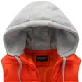thumbnail image 4 of VSSSJ Men's Fall Winter Thermal Vest with Hooded Relaxed Fit Solid Color Sleeveless Zip Up Waistcoat Cozy Lightweight Durable Down Jackets Orange XXXXL, 4 of 4