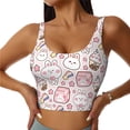 thumbnail image 2 of Haiem Cute Rabbit Pattern Womens Sports Bra - U Neck Padded Low Impact Yoga Bra Workout Crop Top Gym Moisture-Wicking Workout Vest -Small, 2 of 9