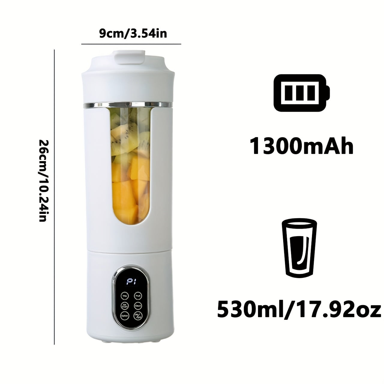 Portable Blender Personal Electric USB, 530ml/17.92oz Portable Juicer Shakes And Smoothies Blender, Small Blenders, Mixing, Compact Convenient And Versatile