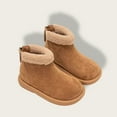 thumbnail image 5 of Kids Winter Short Boots with Plush Faux Shearling Cuff - Rear Zipper Closure - Non-Slip Sole - Comfortable Fit - for Small Medium Large Children - Brown, 5 of 8
