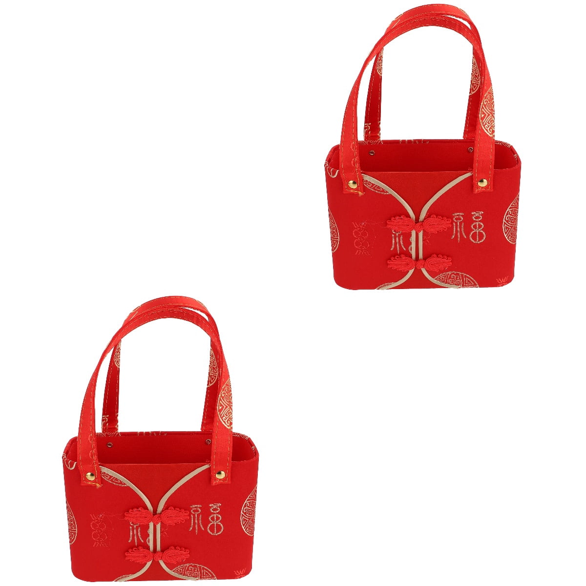 Jiyike 2pcs New Year Spring Festival Flower Bouquet Bags Flower Wrapping Bucket Gift Handy Bag