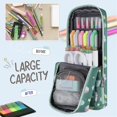 thumbnail image 2 of Standing Pencil Case Large Capacity Pen Bag, Multi-Layer Pen Pouch Pencil Holder Stationery Organizer, Polyester Pencil Bag Storage Box Desk Organizer, Sheep, 2 of 8