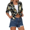 thumbnail image 6 of NFTOEIULA Women Hawaiian Floral Print Oversized Short Sleeve Shirt T-shirt, 6 of 8