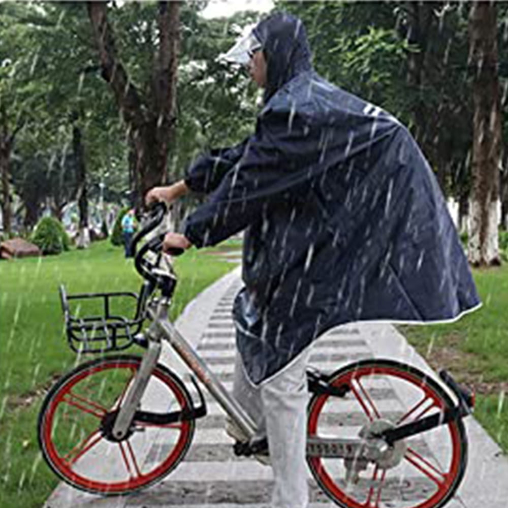 Details about   Waterproof Poncho Bike Cycling Bicycle Reflective Strip Hooded Raincoat 