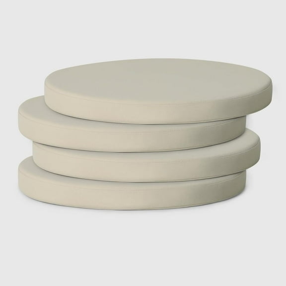LZQP Solace Outdoor Patio Kitchen Dining Chair Round Seat Cushions Set of 4, 18 x 18, Beige