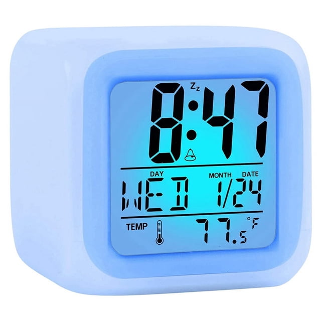 Reloj Despertador Digital de Viaje para Dormitorio, NiñO y NiñA, PequeñOs Relojes Noche Escritorio, Luz LED con Hora / Fecha VisualizacióN RepeticióN