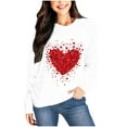thumbnail image 5 of Women's Cute Heart Sweatshirts for Valentines Long Sleeve Crew Neck Pullover Tops Fashion Clothing, 5 of 5