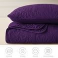 thumbnail image 6 of Whale Flotilla Soft Twin Quilt Bedding Set for All Seasons, Elegant Vintage Damask Ultrasonic Quilts Set, Lightweight Reversible Bedspread, Coverlet, Bed Cover with 1 Pillow Sham, Purple, 6 of 7