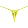 thumbnail image 2 of Botmois Mens Minimum Coverage T-back Pouch Enhancing Thong Shiny Bikini Bulge Pouch Underwear Light Yellow M, 2 of 3