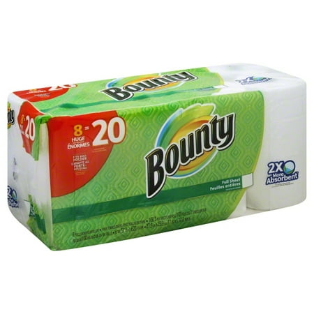 Bounty Full Sheet Paper Towels - 8 Double Plus Rolls