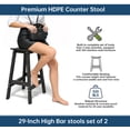 thumbnail image 5 of Cobiod Bar Stools Set of 2 Chairs,Saddle Bar stools with Curved Surface,Kitchen Counter Seat with Footrests,HDPE All-Weather for Patio, Garden and Kitchen–Black, 5 of 6