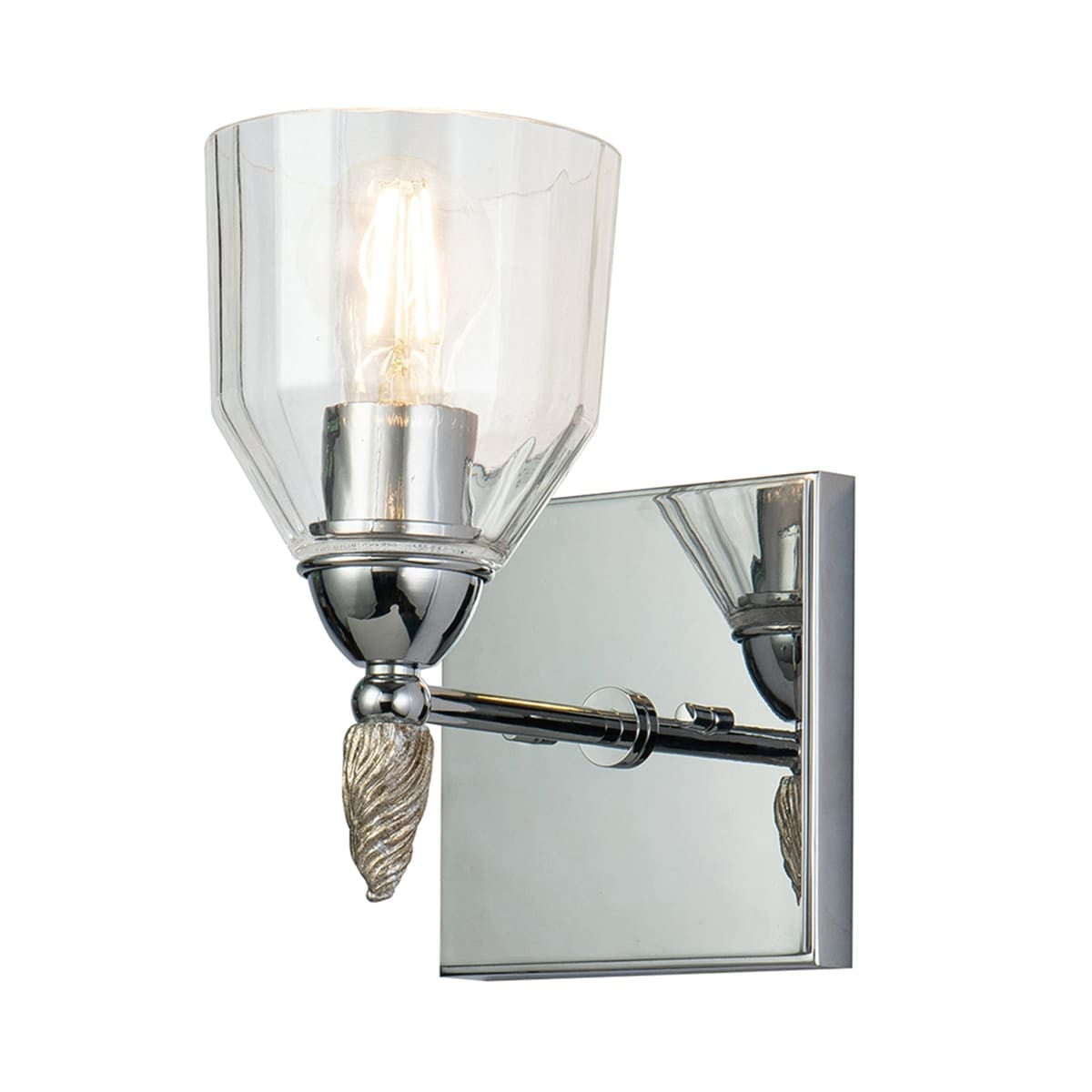 Lucas McKearn Felice 2-light Silver Flame-shaped Bath Vanity Light
