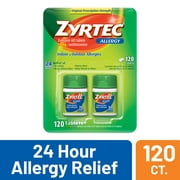 Zyrtec 24 Hour Allergy Relief Tablets with 10mg Cetirizine HCl, 120 ct