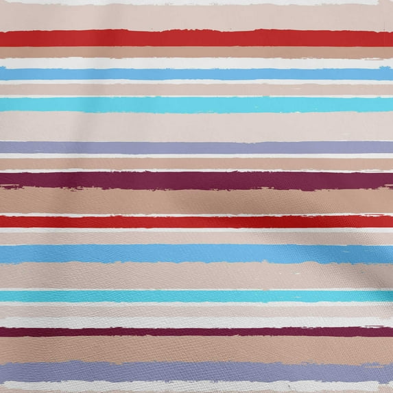 oneOone Cotton Jersey Red Fabric Geometric Uneven Stripes Sewing Material Print Fabric By The Yard 58 Inch Wide