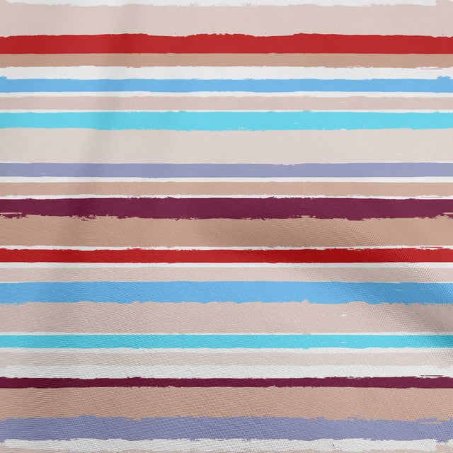 oneOone Tissu Flex Coton Rouge Géométrique Rayures Inégales Matériel de Robe Tissu Imprimé Tissu au Mètre 40 Pouces de Large