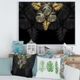 thumbnail image 2 of Designart 'Gold and Black Tropical Leaves IV' Modern Framed Canvas Wall Art Print, 2 of 5