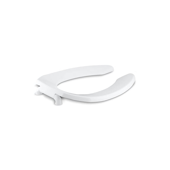 Kohler K-4670-C-0 Lustra Elongated Toilet Seat White with Check Hinge  Durable Commercial & Residential