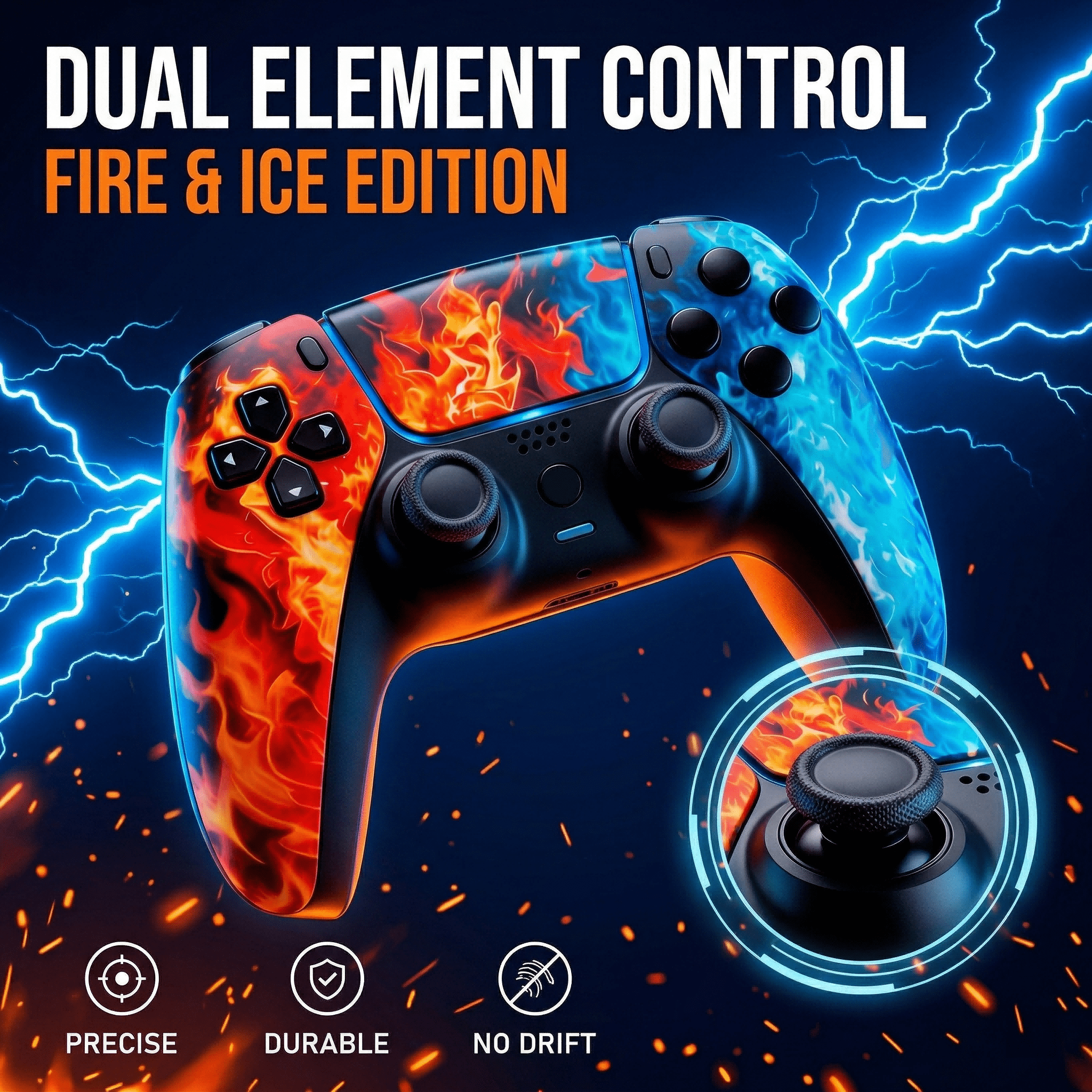 Rotacess Wireless Controller for P5 Controller, with Dual Vibration/Motion Sensor/Screenshot/3.5mm Audio Jack, Compatible with PS5/Pro/Slim Console, Blue