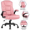 thumbnail image 6 of JONPONY Leather Office Chair, Big and Tall Office Chair 400LBS Wide Seat Ergonomic Computer Desk Chair High Back Executive Leather Chair Adjustable Task Chair Lumbar Back with 1-Year Warranty, Pink, 6 of 13