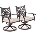thumbnail image 1 of Sophia & William Patio Outdoor Swivel Rocker Dining Chairs Set of 2, Brown Cast Aluminum Furniture Dining Chairs for Dining Table, Load Capacity: 350 lbs, 1 of 4