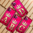 thumbnail image 2 of Pink Diamonds Letter Phone Case for Apple iPhone 11 7 12 13 Pro XR X XS Max 6 6S 8 14 Plus Soft Cover Shockproof Funda 14mini, 2 of 5